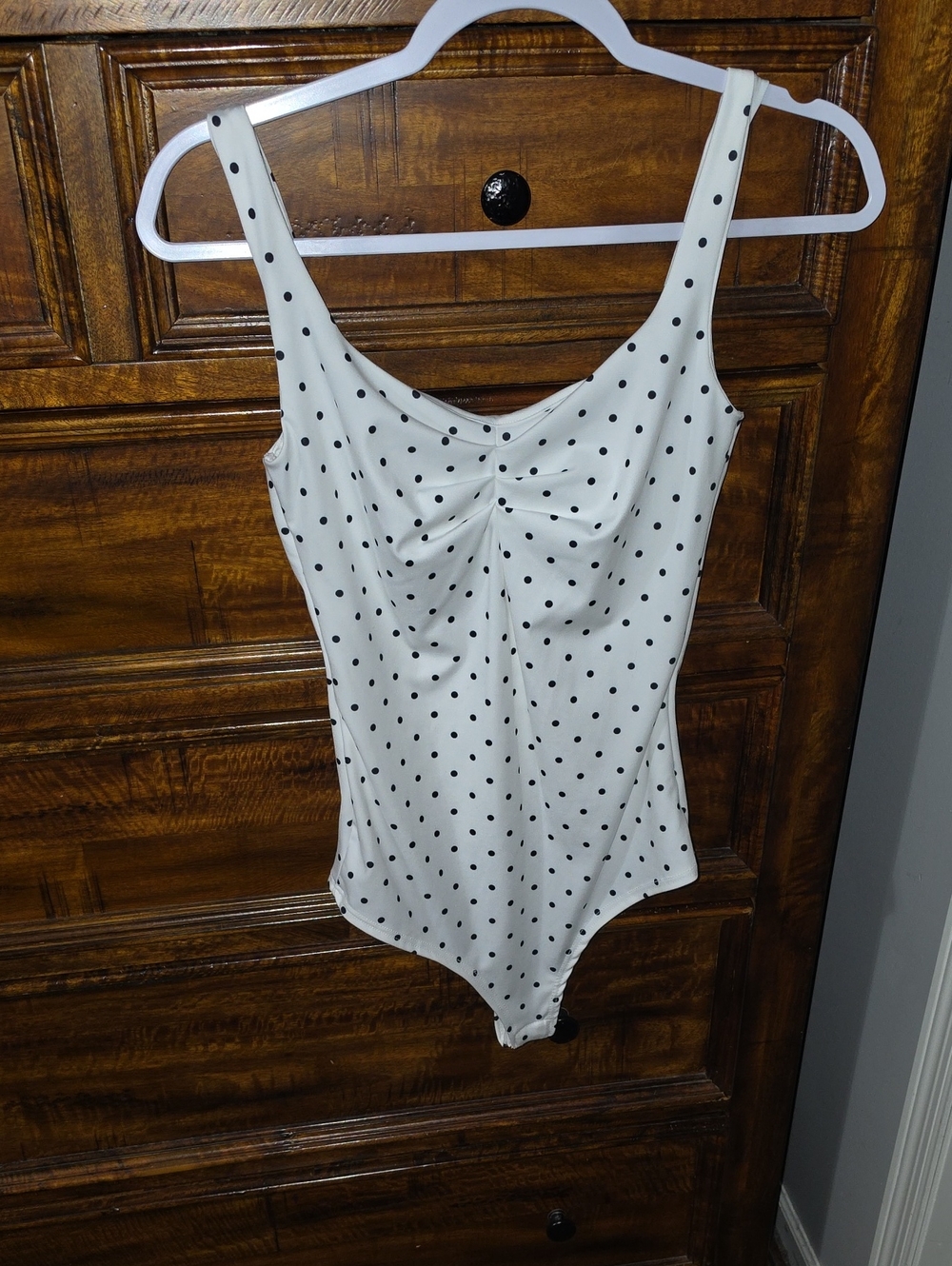 Gaze Nwots Black And White Polka Dot Body Suit! Sz Small!